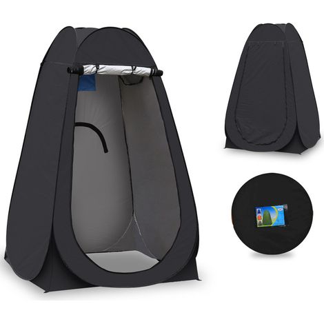 Marquee Toilet Tent Portable Shower Privacy Tent Waterproof Anti-UV Changing Dressing Tent for Beach Fishing Hiking Bathing Outdoor with a Carrying Bag Black (1/5)