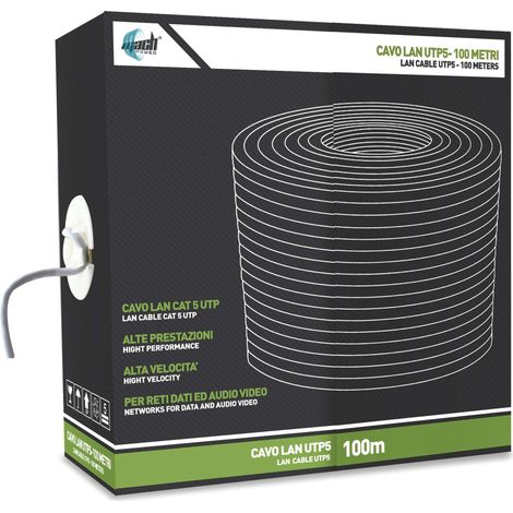 CAVO LAN UTP CAT. 5 CCA 0,50 MM 305 M GRIGIO