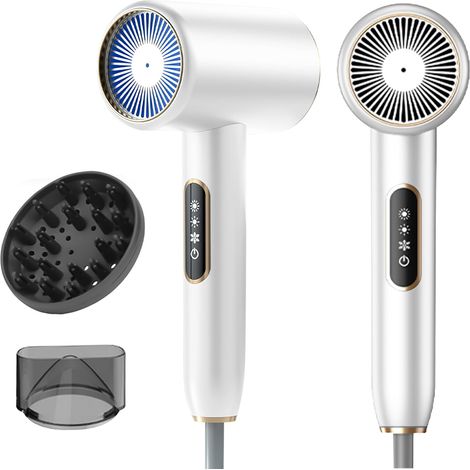 2400W Sèche Cheveux Ionique,3 Températures 2 Vitesses,Ecran LCD Hair Dryer,Moteur AC,Anti-Frisottis Avec Diffuseur et Buse de Coiffage,Ultra Silencieux,Boutons Chaud/Froid (1/5)