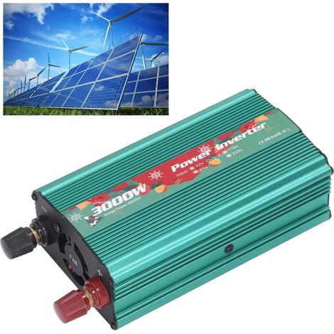 Onduleur de puissance 3000 W, édition Noël, DC24V vers AC, solaire, extérieur, pour voiture, vert, 110 V (1/5)