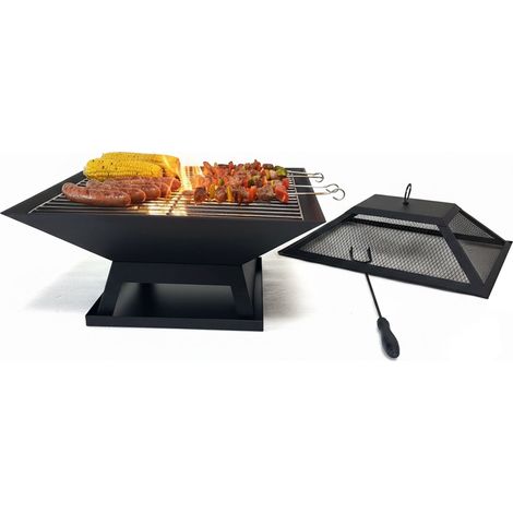 Brasero con protector contra chispas y rejilla para parrilla 211337408 (1/5)
