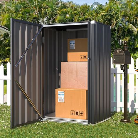 YODOLLA Gartenschrank, 144 x 76 x 55 cm Wetterfest Outdoor-Schrank mit verstellbaren Regalen & Doppeltüren (1/5)