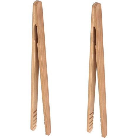 Bambus-Toastzange, 18 cm Mini-Küchenzange aus Holz mit rutschfestem Design, ideal zum Servieren von Speisen, Toaster, Brot, Gurken, Zucker, Grillen, multifunktionale kleine Küchenzange.