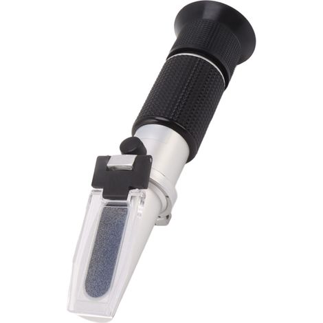 Refractómetro portátil para leche con un rango de 0 a 20 % de humedad y compensación automática de temperatura para determinar el contenido de humedad de las proteínas. (1/5)