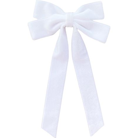 Ribbon Bow - Velvet - Christmas Tree Decoration - Garland Wreath Gift Wrapping - 18 cm - White - 1 Piece (1/5)