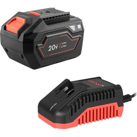 Dnipro-M Batería de Litio 20V 6.0 Ah Gran Autonomía, 1800 Tornillos por Carga, Compatible DM20 - BP-260 + Cargador Rápido FC-230
