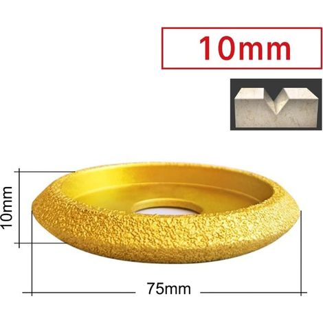 Muela de diamante en forma de V con múltiples aberturas, para amolar y cortar piedra, para amolar materiales duros y quebradizos (10 mm) (1/4)