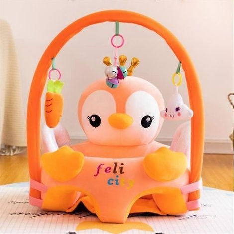 Chaise haute en peluche pour bébé - siège confortable - orange - unisexe - 12 mois (1/5)