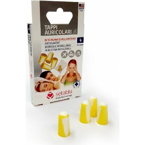 TrAdE Shop Traesio - Confezione 4 Pz Tappi Auricolari In Schiuma Poliuretano Orecchie Sonno Dormire -
