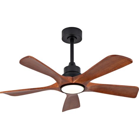 Ventilatore da soffitto a LED da 42 pollici con telecomando, 6 velocità, funzione reversibile, noce nero (1/5)