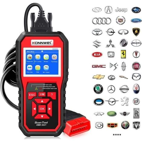 OBDII Scanner, Lecteur de Code OBDII Anto Scanner, Vérification Diagnostique de Voiture, Outil D'analyse de La Lumière du Moteur (1/4)
