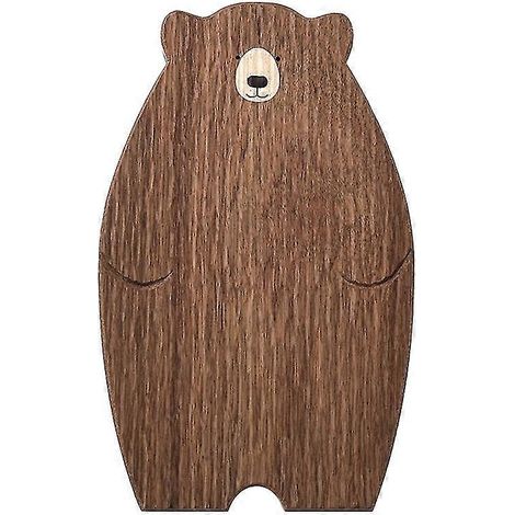 Holzbrett, Schneidebrett, süßes Brottablett in Bärenform, schwarzes Walnuss-Küchenbrett, braun (1/5)
