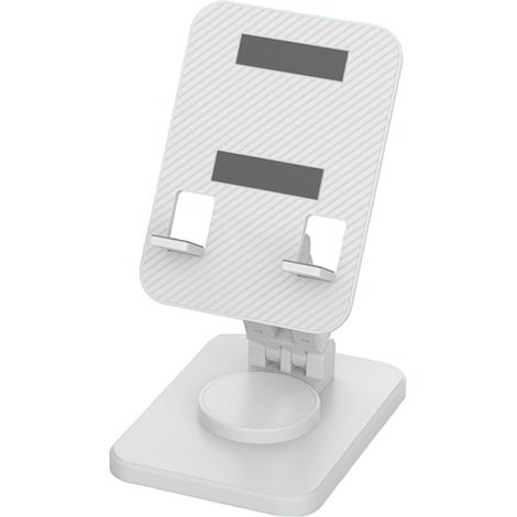 1 support de bureau pour téléphone et tablette, rotatif 360°, réglable en hauteur et angle, antidérapant, pliable (1/5)