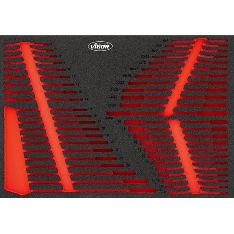 VIGOR Schraubenschlüssel-Einlage, leer, L, L x B x H: 563 mm x 393 mm x 35 mm, Art.Nr. V6724N-L (1/2)