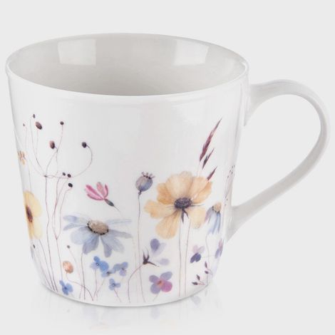 Tazza in porcellana da 430 ml, motivo floreale, adatta al microonde (1/4)
