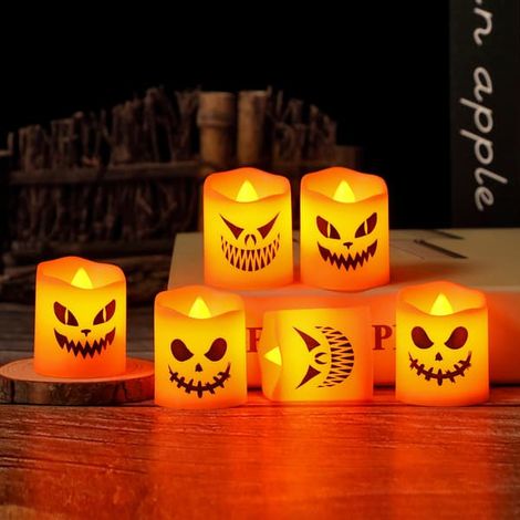 6ème Halloween Mini Flamlösa Jack-o'-Lantern Ljus (1/5)