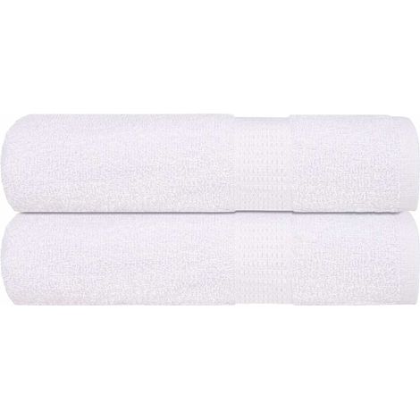 Serviettes de bain FROGN, lot de 2, blanches, 100x150 cm, 360 g/m²