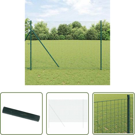 vidaXL Euro Valla 1,5 x 10 m Hierro recubierto de PVC Verde (1/5)