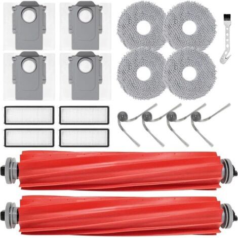 Ricambi per accessori per robot aspirapolvere Roborock QV 35A / QV 35S / QR 798 / QR 598: 2 spazzole principali, 4 panni, 4 sacchetti per la polvere, 4 filtri, 4 spazzole laterali (1/4)