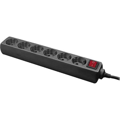 LogiLink LPS202B Steckdosenleiste mit Schalter  Schwarz Schutzkontakt 1 St.