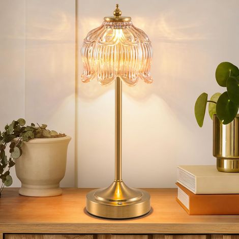 Lampe de table Vintage sans fil, batterie rechargeable 6000 mAh, température de couleur 3 réglable pour restaurant, chambre à coucher, bar (1/4)