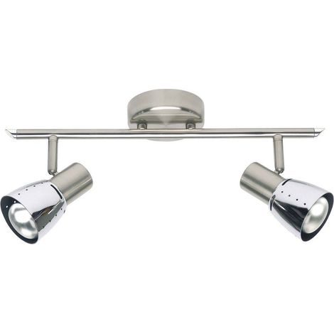 BRILLIANT Lampe Lava Spotrohr 2flg eisen/chrom 2x R50, E14, 40W, geeignet für Reflektorlampen (nicht enthalten) Köpfe schwenkbar (1/2)