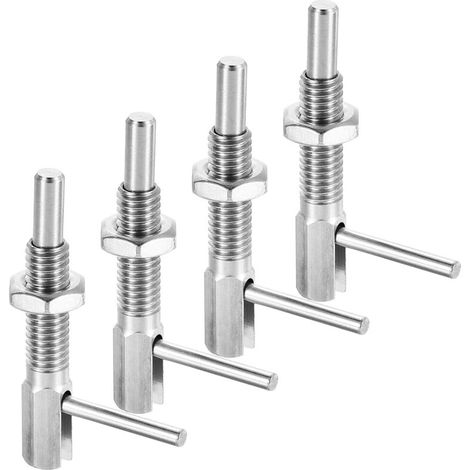 4Pcs Goupille Plongeante Indexable Rétractable, M6 L Goupille Ressort Acier Inoxydable Verrou À Ressort Télescopique Avec Écrou Pour Machinery Shipbuilding (1/4)