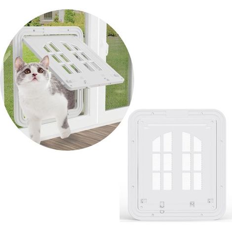 Puerta para mascotas,Puerta para perros,Puerta pequeña para perros,Puerta para gatos para puerta interior,29,226,21,3 cm,Blanco (1/5)