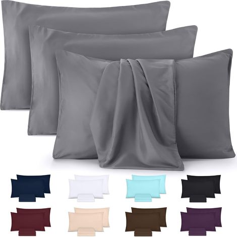 Taie D Oreiller 50x75 Cm En Microfibre Brossée 100 Polyester c Fermeture Par Enveloppe Lavable En Machine (1/4)