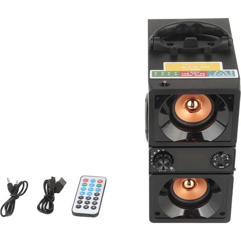 Mini caisson de basses Bluetooth multifonctionnel avec 4 haut-parleurs magnétiques puissants et large bande, sans fil et télécommande.