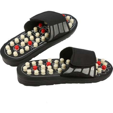 Chaussons de massage magnétique pour pieds, thérapie par aimants, semelles à points rotatifs, bien-être, taille 40-41, antidérapants, relaxation musculaire. (1/5)