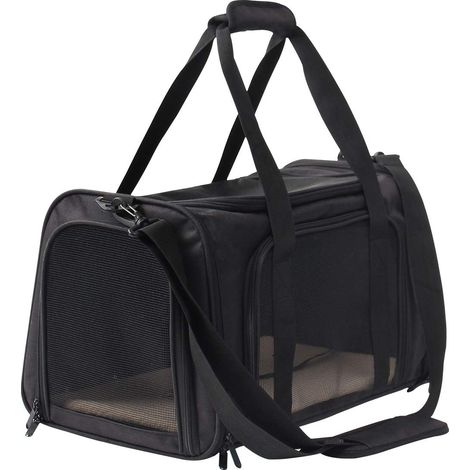 Sac de transport pour chat et chien, cage de transport pliable et portable pour animaux de compagnie, noir (1/5)
