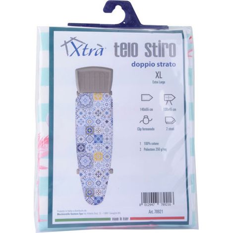 Funda de tabla de planchar de 2 capas con clip 140x55 Xtra 09897