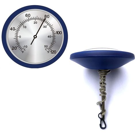 4"-Analog-Schwimmthermometer mit Schnur, gut ablesbares schwimmendes 304SS-Poolthermometer – für Schwimmbad, Whirlpool, Badewanne und Gartenteich (mechanisch) (1/5)