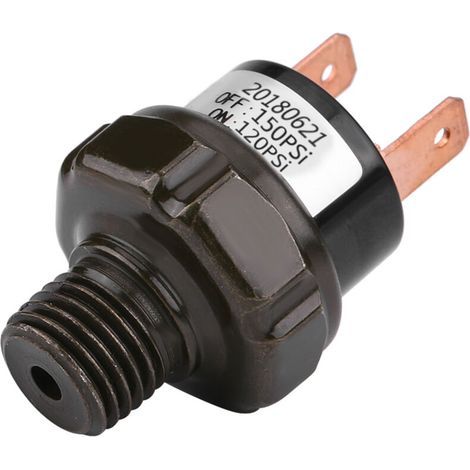 Sjlerst – 12-V-Luftdruckschalter – 120–150 PSI Druckschalter – 1/4"-NPT-Gewinde – Robustes Metall und Kunststoff – 120–150 PSI (1/5)