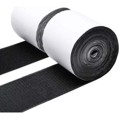 [NEVER USED] Heavy-duty hook and loop tape, 10 cm x 500 cm, adhesive, non-slip, double-sided, for sofa cushions, black