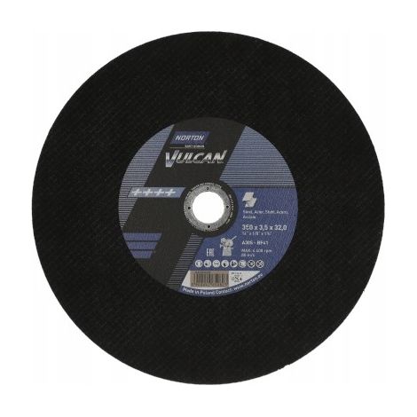 Disco de corte para metal, acero inoxidable, Norton Vulcan 350x3.5