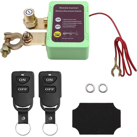 Interrupteur de déconnexion de batterie à distance 24 V/12 V 240 A, interrupteur d'arrêt automatique pour batterie de voiture (1/5)