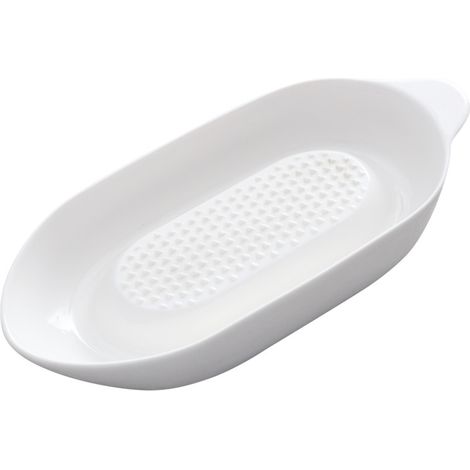 Grattugia in ceramica, grattugia per aglio ovale in ceramica con spazzola per la pulizia, per zenzero, aglio, spezie, carote, alimenti per bambini (bianco) (1/5)