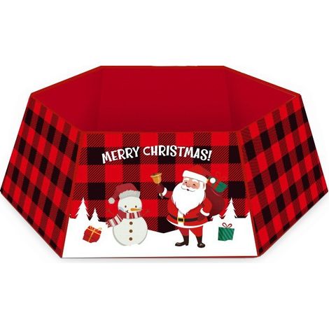 Jupes de sapin de Noël mignonnes,(627825cm) boîtes imprimées, boîtes hexagonales, décorations de jupe de sapin de Noël, fournitures de fête (1/5)