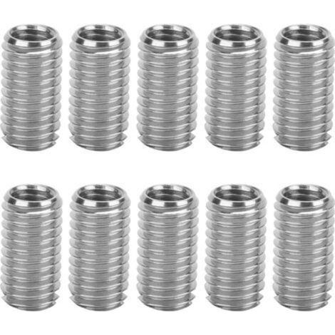 Set da 10 inserti filettati maschio-femmina in acciaio inox Filettatura M6x1,0 mm e M8x1,25 mm Utensile per la riparazione di filettature danneggiate (1/5)