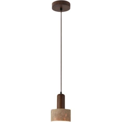 Suspension LED en Travertin Jaune, Intensité Variable 3 Couleurs, 110-240 V, Style Japonais Wabi Sabi, Idéale pour une Table de (1/5)