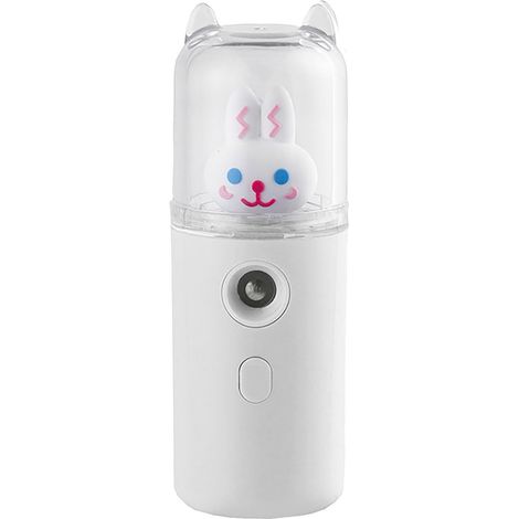 Mini brumisateur visage 30ml rechargeable USB, humidificateur facial mignon avec lumière colorée blanc (1/5)