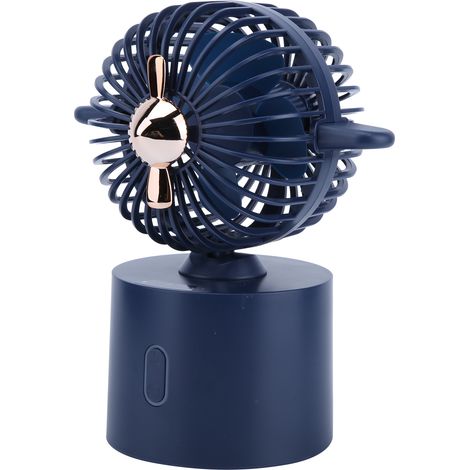 Ventilateur de bureau portable Shaking Head Fans rechargeable par USB, bleu, idéal pour les dortoirs et les bureaux. (1/5)