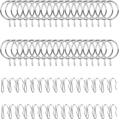 25 anneaux en acier inoxydable argenté et 25 crochets en métal argenté sont préférés. (1/5)