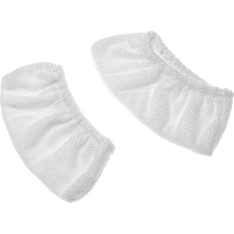 vhbw 2x Cleaning Pad compatible with Kärcher SC 1702 B Profi, SC 1 EasyFix Hot Spray Steamer, Steam Mop - Microfibre White, rectangular