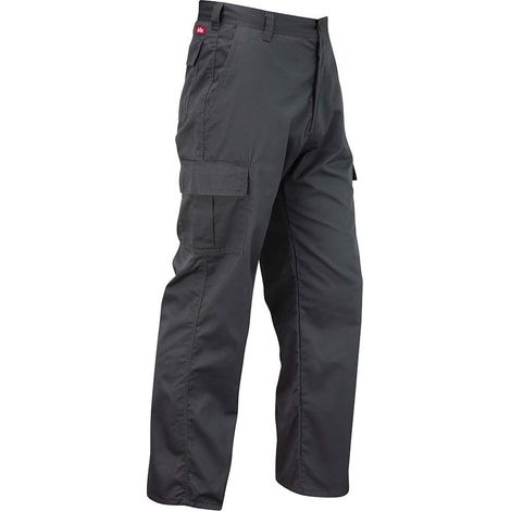 Lee Cooper LCPNT205 Pantaloni Cargo classici da lavoro multitasche per uso intensivo e di facile manutenzione da uomo, Grigio, 30W / 31L (1/3)