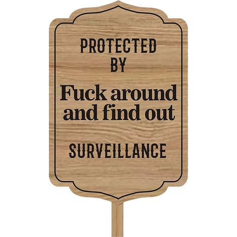 Panneau de signalisation en bois "Propriété privée" avec message de sécurité, dimensions 55x17 cm, couleur marron, livré avec 1 support pour installation facile. (1/5)