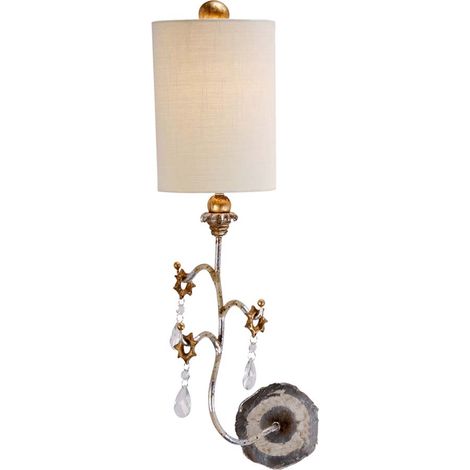 Lampada da parete lampada acciaio lino paralume argento H 68,6 cm lampada da corridoio 1 fiamma