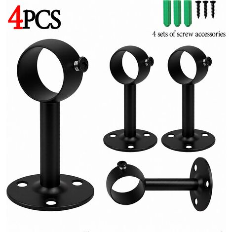 Supports de meubles, supports de tringle à rideaux robustes, crochets de tringle à rideaux, adaptés aux tringles à rideaux de 3,2 cm, lot de 4. (1/5)